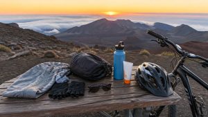 helmet jacket sunscreen water