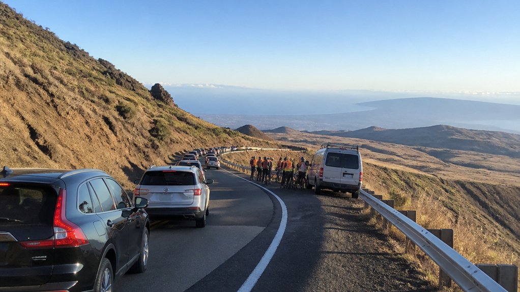 high altitude downhill bicycle tour